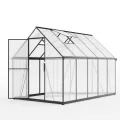 Polycarbonat-Gewächshaus,278x175x195cm,Robustes Walk-in Garten Gewächshaus mit 4mm PC-Paneelen, Dachlüftung & abschließbarer Tür, Aluminiumrahmen Winterfestes Gewächshaus für Garten & Hinterhof - Thumbnail 2