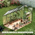 Polycarbonat-Gewächshaus,278x175x195cm,Robustes Walk-in Garten Gewächshaus mit 4mm PC-Paneelen, Dachlüftung & abschließbarer Tür, Aluminiumrahmen Winterfestes Gewächshaus für Garten & Hinterhof - Thumbnail 8