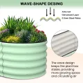 Hochbeet Metall 2er Set 180x90x60 cm, Oval Gartenbeet Aus Verzinktem Stahlblech, Pflanzbeet Mit Offenem Boden, Wetterfest & Rostfrei, Gemüsebeet Für Blumen Kräuter Terrasse Balkon, Grün - Thumbnail 4