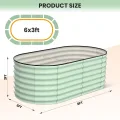 Hochbeet Metall 2er Set 180x90x60 cm, Oval Gartenbeet Aus Verzinktem Stahlblech, Pflanzbeet Mit Offenem Boden, Wetterfest & Rostfrei, Gemüsebeet Für Blumen Kräuter Terrasse Balkon, Grün - Thumbnail 5