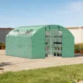 Foliengewächshaus 300x400x200CM 140g/㎡ Grün,Foliengewächshäuser Tomatenhaus mit Tür & 4 Fenstern,Gewächshaus Winterfest für Garten Aufzucht Gemüse Obst Blumen - Thumbnail 8