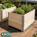Krog® Hochbeet Holz 120x80x60 cm aus stabilem Palettenrahmen – stapelbares Hochbeete-Kit für Garten – ideal als Gemüsebeet, Kräuterbeet oder erweiterbar zum Hochbeet mit Frühbeetaufsatz - Thumbnail 8