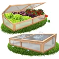Coemo Hochbeet Holz 120 x 40 × 90 cm mit Ablageboden – Pflanztrog & Frühbeet für Balkon, Terrasse & Garten – Kräuterhochbeet mit Pflanzvlies – auch als Sichtschutz nutzbar - Thumbnail 7