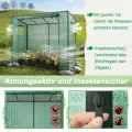 YRHome Schrägdach Gewächshau 200 x 80 x 150 cm Mit Tür & Aufrollbare Fenster Atmungsaktives Gewächshaus,Verzinktem Stahl Rohre Tomatenhaus UV-Schutz für Gemüse,Grün - Thumbnail 5