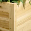 Outsunny Hochbeet Massivholz, Pflanzbeet mit Rollen, Frühbeet Gartenbeet Blumenkasten, Pflanzkasten Pflanzkübel 89x48x47cm für Garten, Terrasse, Blumenkübel für Kletterpflanzen, Blumen, Naturholz - Thumbnail 8