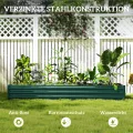 Outsunny Hochbeet Stahl, Pflanzbeet mit offenem Boden Frühbeet Gartenbeet Blumenkasten Pflanzkasten Gemüsebeet 240 x 60 x 30 cm für Garten Balkon Terrasse, Blumen, Pflanzen, Gemüse - Thumbnail 4