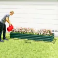 Outsunny Hochbeet Stahl, Pflanzbeet mit offenem Boden Frühbeet Gartenbeet Blumenkasten Pflanzkasten Gemüsebeet 240 x 60 x 30 cm für Garten Balkon Terrasse, Blumen, Pflanzen, Gemüse - Thumbnail 7