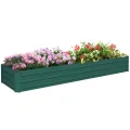 Outsunny Hochbeet Stahl, Pflanzbeet mit offenem Boden Frühbeet Gartenbeet Blumenkasten Pflanzkasten Gemüsebeet 240 x 60 x 30 cm für Garten Balkon Terrasse, Blumen, Pflanzen, Gemüse - Thumbnail 1