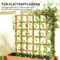 Outsunny Hochbeet mit Rankhilfe, 3-stufig Blumenkasten mit Vliesstoff, Gemüsebeet, Pflanzkasten, Kräuterbeet für Garten, Balkon, Tannenholz, Braun, 95 x 95 x 110 cm - Thumbnail 3