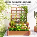 Outsunny Hochbeet mit Rankhilfe, 3-stufig Blumenkasten mit Vliesstoff, Gemüsebeet, Pflanzkasten, Kräuterbeet für Garten, Balkon, Tannenholz, Braun, 95 x 95 x 110 cm - Thumbnail 6