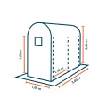 TOOLPORT Tomaten Foliengewächshaus 1x3 m PE 180 g/m² UV stabilisiert Folientunnel mit Stahlrahmen 2 m Stehhöhe Garten Gewächshaus Weiß - Thumbnail 3