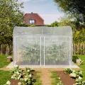TOOLPORT Tomaten Foliengewächshaus 1x3 m PE 180 g/m² UV stabilisiert Folientunnel mit Stahlrahmen 2 m Stehhöhe Garten Gewächshaus Weiß - Thumbnail 4