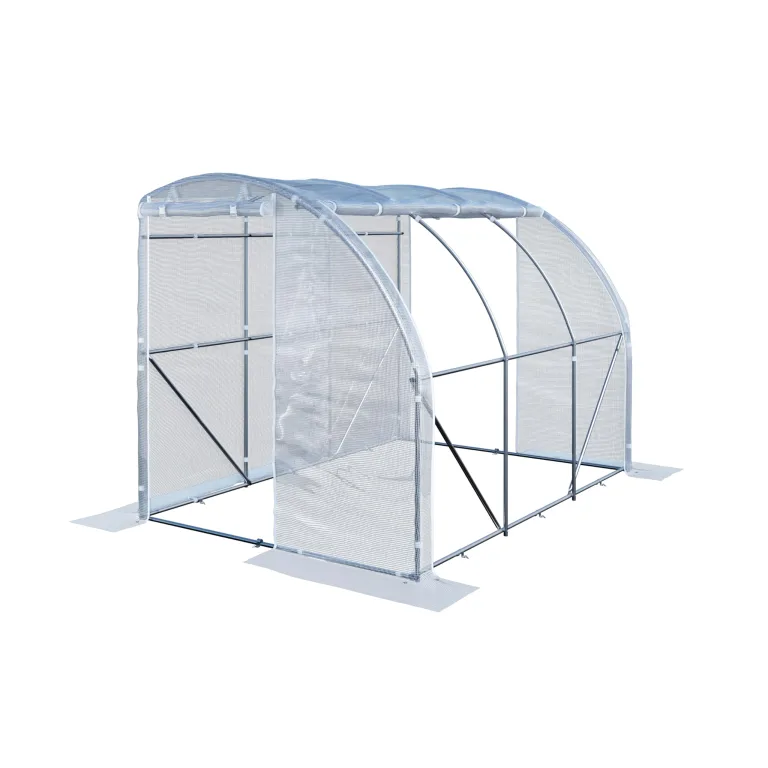 TOOLPORT Anlehn Foliengewächshaus 2x3 m PE 180 g/m² UV stabilisiert Gewächshaus mit Stahlrahmen verzinkt Tomatenhaus Treibhaus mit Seitenfenstern – Bild 1