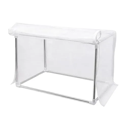 Mini-Gewächshaus, transparent, PVC, Edelstahl, 60 cm (23,62 Zoll), tragbar, mit Regalen, Gewächshäuser, Gewächshäuser, Tischabdeckung für Balkon, P – Bild 8