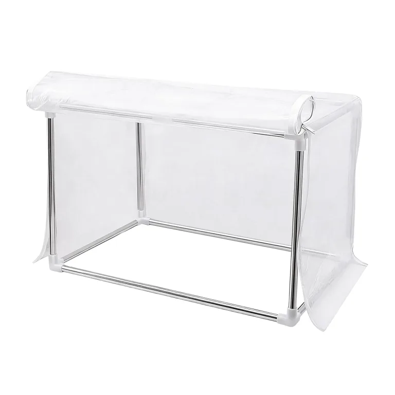 Mini-Gewächshaus, transparent, PVC, Edelstahl, 60 cm (23,62 Zoll), tragbar, mit Regalen, Gewächshäuser, Gewächshäuser, Tischabdeckung für Balkon, P
