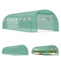Aufun Gewächshaus 400x300x200 cm Foliengewächshaus Winterfest, Tomatenhaus mit 8 Fenstern & 2 Tür, 140g/m² PE-Folie, Folientunnel mit verzinktem Stahlrahmen,Treibhaus für Garten, Balkon & Anzucht - Thumbnail 10