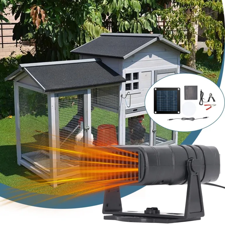 Solarbetriebene Stallheizung | 20W Panel | Chicken Coop Solar Heater for Winter | Sicherer Wärmestrahler für Hühner & Welpen | Überhitzungsschutz Solar-Heizgerät für Outdoor & Gewächshäuser Black – Bild 2