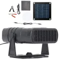 Solarbetriebene Stallheizung | 20W Panel | Chicken Coop Solar Heater for Winter | Sicherer Wärmestrahler für Hühner & Welpen | Überhitzungsschutz Solar-Heizgerät für Outdoor & Gewächshäuser Black - Thumbnail 1