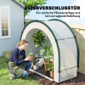 Outsunny Gewächshaus mit gewölbte Oberseite, Klappbar Foliengewächshaus, Winterfest Treibhaus für Balkon, Garten, Tomatenhaus 200 x 80 x 164 cm, für Tomaten, Gemüse, Blumen, Pflanzen, Grün - Thumbnail 8