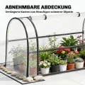 Outsunny Hochbeet mit Gewächshaus-Aufsatz erhöhter Pflanzkasten mit aufklappbar Abdeckung Rollbar Reißverschlusstür Abflussloch Metall Gemüsebeet Blumenkasten für Garten Balkon 100x49x136 cm Schwarz - Thumbnail 4
