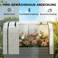 Outsunny Hochbeet mit Frühbeetaufsatz aus Metall Pflanzkasten mit Gewächshaus Ablagefach, Erhöhtes Frühbeet Pflanzbeet 120 x 55 x 140cm Kräuterbeet für Garten Balkon Terrasse Dunkelgrau - Thumbnail 3