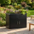 dobar® XL Hochbeet aus Metall mit Unterschrank - erhöhtes Pflanzbeet mit Schneckenrand 125 L - Pflanzkasten mit integriertem Geräteschrank - 107 x 58 x 78 cm - Anthrazit - Thumbnail 8