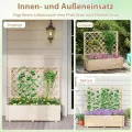 COSTWAY Blumenkasten mit Rankgitter, Hochbeet mit Spalier & Drainagelöchern, Pflanzkübel mit Sichtschutz, Pflanzkasten für Kletterpflanzen, Blumenkübel für Garten Balkon, Holz, Natur, 98 x 35 x 101 cm - Thumbnail 8