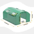 300x400x200 cm Foliengewächshaus Winterfest Gewächshaus mit 25mm Stahlrahmen, 140g/m² PE UV50+ Abdeckung, 4 Fenster & 2 Türen, Tomatenhaus mit Erdankern und Abspannseilen - Thumbnail 2