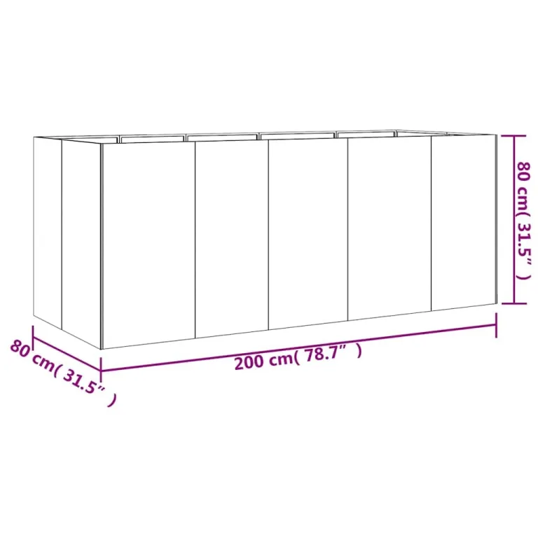 Gecheer Hochbeet 200x80x80 cm Cortenstahl, Wetterfest & Offenem Boden, Gartenbeet Pflanzkasten für Garten Balkon Terrasse Gemüse Kräuter Blumenanbau – Bild 5
