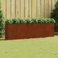 Gecheer Hochbeet 280x40x80 cm Cortenstahl, Wetterfest & Offenem Boden, Gartenbeet Pflanzkasten für Garten Balkon Terrasse Gemüse Kräuter Blumenanbau - Thumbnail 2