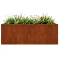 Gecheer Hochbeet 280x40x80 cm Cortenstahl, Wetterfest & Offenem Boden, Gartenbeet Pflanzkasten für Garten Balkon Terrasse Gemüse Kräuter Blumenanbau - Thumbnail 10