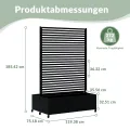 Hochbeet aus Metall mit Rad, Pflanzkasten aus Metall für den Außenbereich mit Spalier, freistehender Pflanzkasten mit Sichtschutz für den Außenbereich für Garten, Terrasse, Balkon - Thumbnail 5