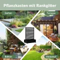 Hochbeet aus Metall mit Rad, Pflanzkasten aus Metall für den Außenbereich mit Spalier, freistehender Pflanzkasten mit Sichtschutz für den Außenbereich für Garten, Terrasse, Balkon - Thumbnail 6