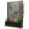Pflanzkasten aus Metall für den Außenbereich mit Spalier, Hochbeet aus Metall mit Rad, freistehender Sichtschutz-Pflanzkasten für Blumen, Gemüse im Garten, auf der Terrasse, auf dem Balkon - Thumbnail 8
