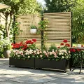 Pflanzkasten aus Metall für den Außenbereich mit Spalier, Hochbeet aus Metall mit Rad, freistehender Sichtschutz-Pflanzkasten für Blumen, Gemüse im Garten, auf der Terrasse, auf dem Balkon - Thumbnail 10