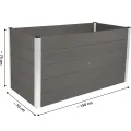 dobar® XXL Hochbeet aus WPC – WPC Pflanzkasten mit Aluminium-Kanten – Großes Gartenbeet mit Bodenkontakt – Pflegeleichtes Holz-Kunststoff Hochbeet 700L – 150x70x75 cm -Anthrazit - Thumbnail 2