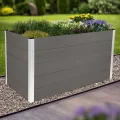 dobar® XXL Hochbeet aus WPC – WPC Pflanzkasten mit Aluminium-Kanten – Großes Gartenbeet mit Bodenkontakt – Pflegeleichtes Holz-Kunststoff Hochbeet 700L – 150x70x75 cm -Anthrazit - Thumbnail 4