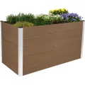 dobar® XXL Hochbeet aus WPC – WPC Pflanzkasten mit Aluminium-Kanten – Großes Gartenbeet mit Bodenkontakt – Pflegeleichtes Holz-Kunststoff Hochbeet 700L – 150x70x75 cm -Anthrazit - Thumbnail 5