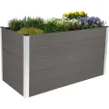 dobar® XXL Hochbeet aus WPC – WPC Pflanzkasten mit Aluminium-Kanten – Großes Gartenbeet mit Bodenkontakt – Pflegeleichtes Holz-Kunststoff Hochbeet 700L – 150x70x75 cm -Anthrazit - Thumbnail 1