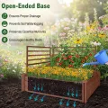 HOMASIS Blumenkasten mit Rankgitter, Hochbeet mit Spalier, Pflanzenkasten Holz, Blumenbeet mit Rankhilfer, Gartenspalier für Kletterpflanzen, Rankkasten für Balkon Garten (Braun, 222x114x110cm) - Thumbnail 6