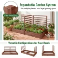 HOMASIS Blumenkasten mit Rankgitter, Hochbeet mit Spalier, Pflanzenkasten Holz, Blumenbeet mit Rankhilfer, Gartenspalier für Kletterpflanzen, Rankkasten für Balkon Garten (Braun, 222x114x110cm) - Thumbnail 7