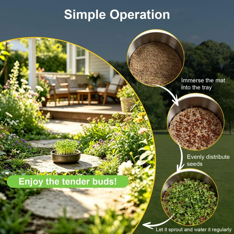 45er Jutte Microgreens Anzuchtschalen mit 500g/m², 95x95x5mm, Kresse Anzuchtschalen Set mit 3 Edelstahl Trays, Biologisch Abbaubares, Sprossen Anzuchtschale für Weizengras, Tomaten – Bild 8