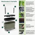 Permasteel Hochbeet Metall mit Rollen für Garten oder Balkon - Pflanzkübel groß außen 57x42x82 cm - Selbstbewässerungssystem, Wasserstandsanzeige und Ablassventil - Für Gemüse, Kräuter oder Blumen - Thumbnail 8
