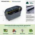 Permasteel Hochbeet Metall mit Rollen für Garten oder Balkon - Pflanzkübel groß außen 57x42x82 cm - Selbstbewässerungssystem, Wasserstandsanzeige und Ablassventil - Für Gemüse, Kräuter oder Blumen - Thumbnail 5