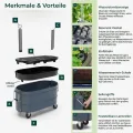 Permasteel Hochbeet Metall mit Rollen für Garten oder Balkon - Pflanzkübel groß außen 57x42x82 cm - Selbstbewässerungssystem, Wasserstandsanzeige und Ablassventil - Für Gemüse, Kräuter oder Blumen - Thumbnail 8
