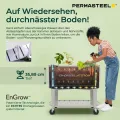 Permasteel Hochbeet Metall mit Rollen für Garten oder Balkon - Pflanzkübel groß außen 101x51x94 cm - Selbstbewässerungssystem, Wasserstandsanzeige und Ablassventil - Für Gemüse, Kräuter oder Blumen - Thumbnail 5