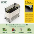 Permasteel Hochbeet Metall mit Rollen für Garten oder Balkon - Pflanzkübel groß außen 101x51x94 cm - Selbstbewässerungssystem, Wasserstandsanzeige und Ablassventil - Für Gemüse, Kräuter oder Blumen - Thumbnail 6