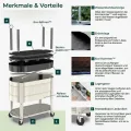Permasteel Hochbeet Metall mit Rollen für Garten oder Balkon - Pflanzkübel groß außen 101x51x94 cm - Selbstbewässerungssystem, Wasserstandsanzeige und Ablassventil - Für Gemüse, Kräuter oder Blumen - Thumbnail 7