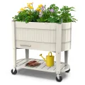 Permasteel Hochbeet Metall mit Rollen für Garten oder Balkon - Pflanzkübel groß außen 101x51x94 cm - Selbstbewässerungssystem, Wasserstandsanzeige und Ablassventil - Für Gemüse, Kräuter oder Blumen - Thumbnail 1