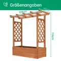 LEADZM pflanzkübel mit rankgitter, Holz Blumenkasten mit rankgitter Ablauflöchern, Hochbeet Balkon für Kletterpflanzen & hängende (Standardausgabe(110 x 45 x 113 cm)) - Thumbnail 2